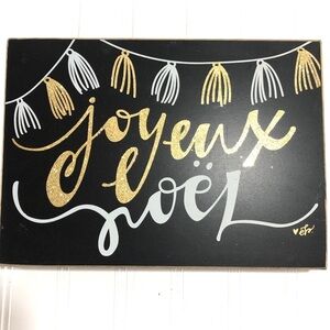 Joyeaux Noel French Merry Christmas plaque box